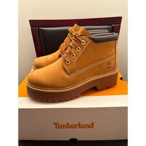 New Timberland Stone Street Mid Waterproof Chukka Wheat Nubuck Boots Women 8